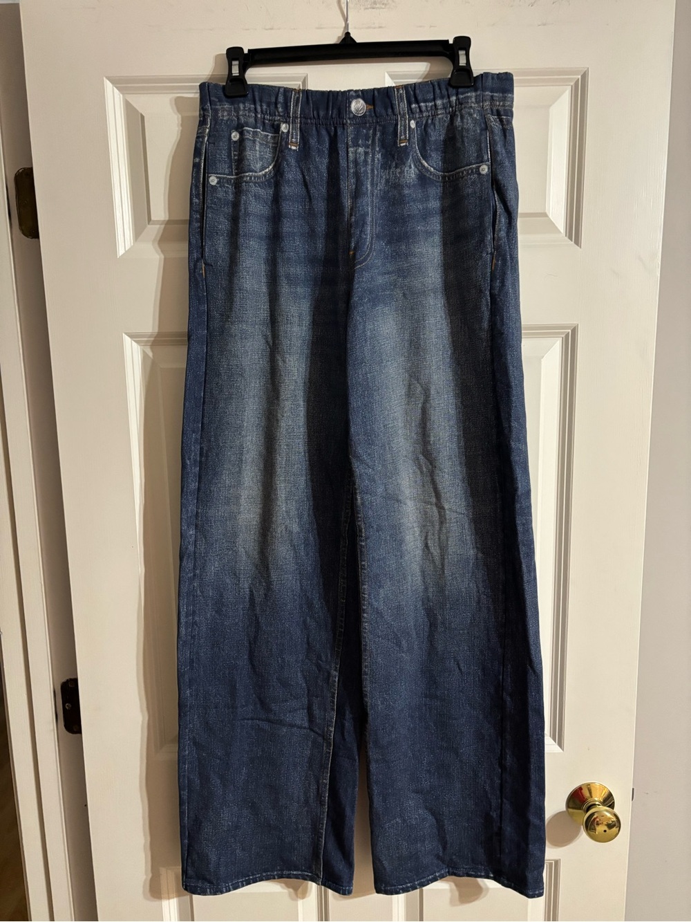 rag & bone Women's Miramar Fleece Relaxed Wide-Leg Jeans